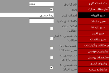 تعیین دسترسی کاربران